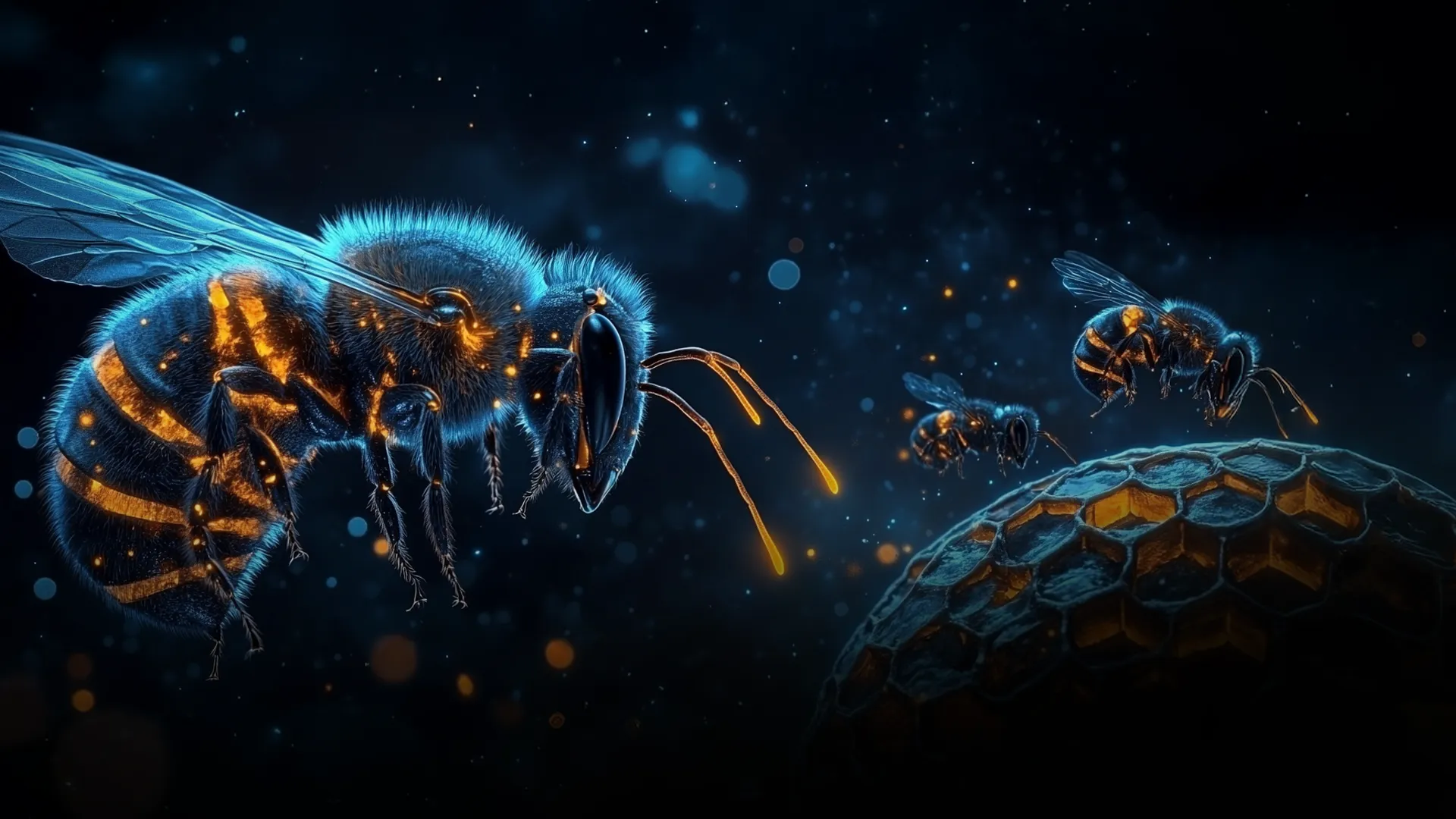Leuchtende Bienen als Kuble Key Visual